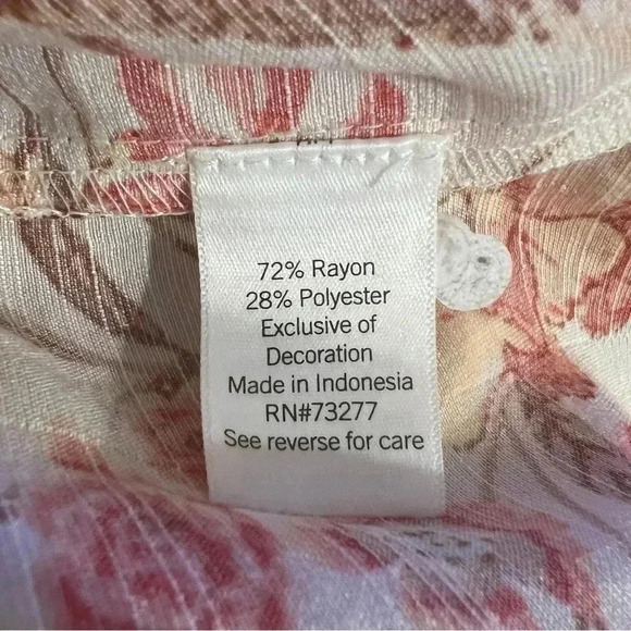 LC Lauren Conrad Ploral Women Short Sleeves Button Down Blouse Floral Plus OX - Picture 6 of 6